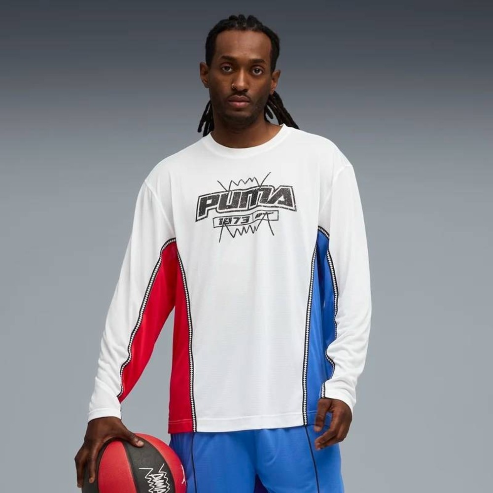 Puma Long Sleeve Graphic Tee Mens XL White NWT